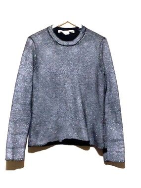 On Running Metallic Silver Crewneck Sweater